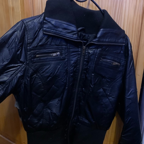 cropped leather jacket - Picture 2 of 4